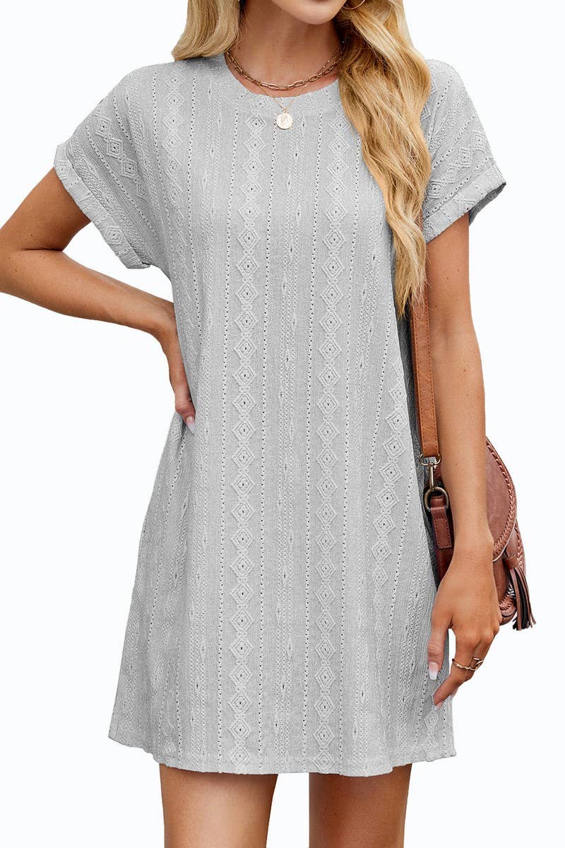 CWDSD8728_CREWNECK POCKET LOOSE FIT MIDI T-SHIRT DRESS: PINK / (S) 1