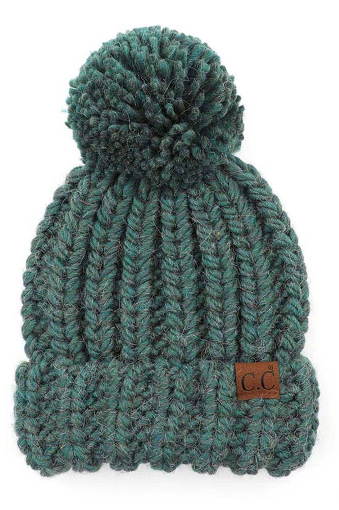 C.C Special Chunky Yarn Beanie Winter Hat: Mint