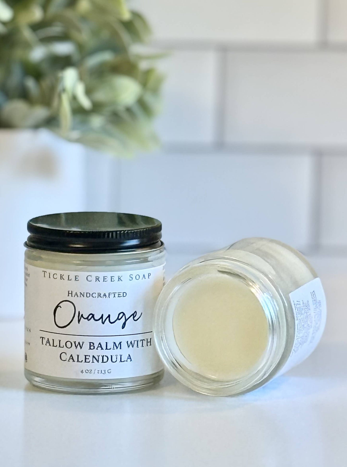 Tallow Balm with Calendula – Orange | 4 oz Glass Jar
