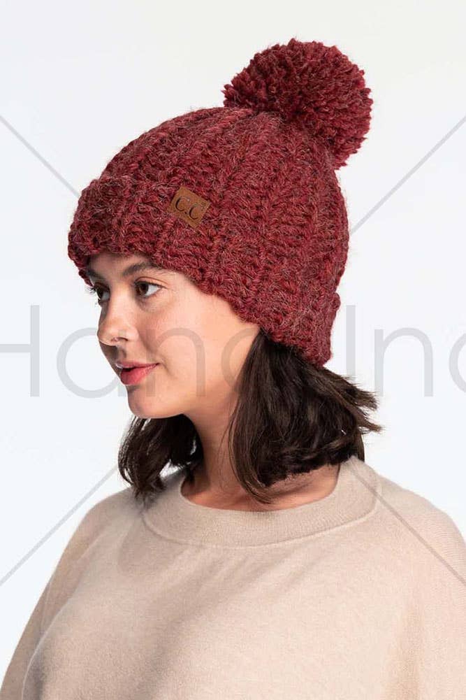 C.C Special Chunky Yarn Beanie Winter Hat: Mint
