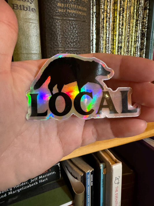 Local Holographic Raccoon Sticker