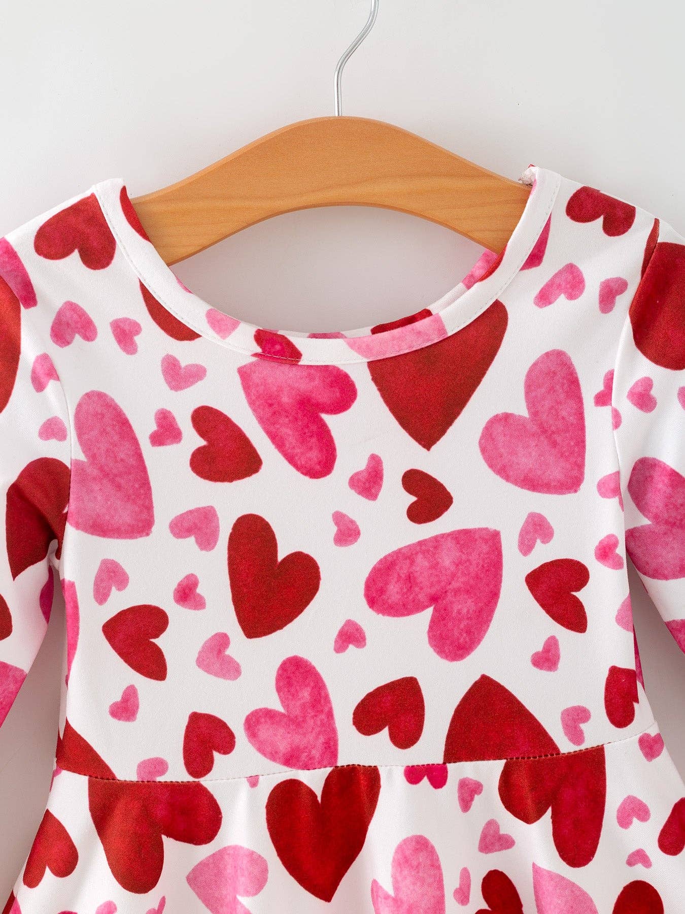 Toddler Girls Valentine Cute Pink Red Heart Print Dress: 4