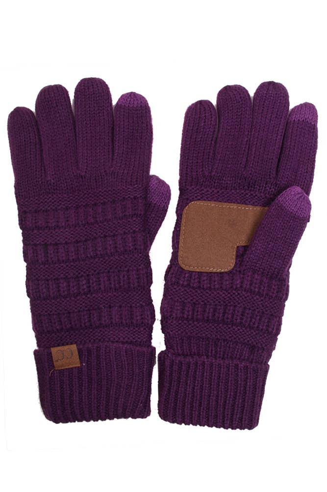 C.C Knitted Glove with Fleece Lining: New Olive