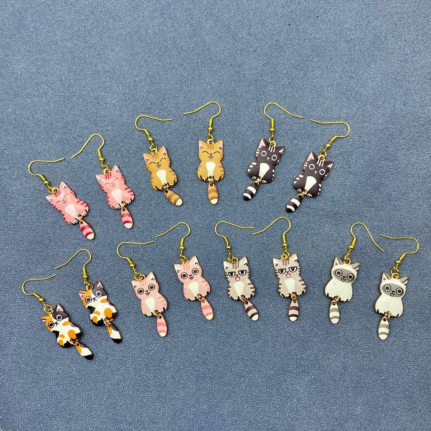 Multi-style Cat Dangle Earrings - YK : A