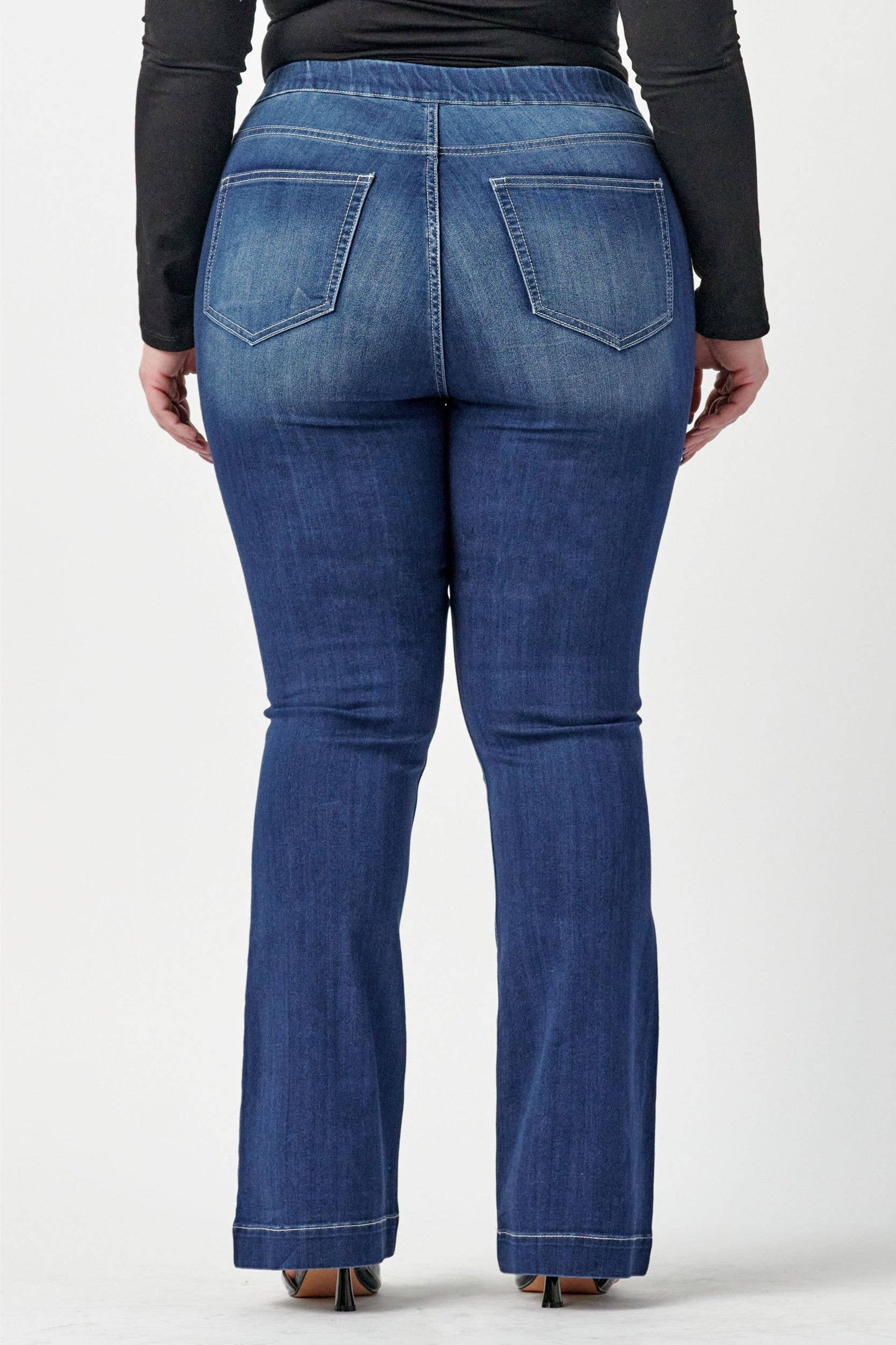 Plus Mid Rise Dark Flare Jegging [AB35324DKP]: 2X